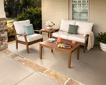 POLYWOOD® Braxton 4-Piece Deep Seating Set in White/Spectrum Indigo