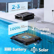 SDdPulse Solar Pool Skimmer with 2500mAh Battery, Large Capacity Debris Basket, Automatic Cleaner, Dual Mode, Intelligent Route Planning for Above Ground Pools