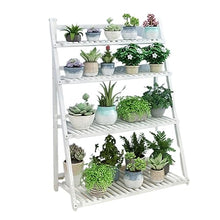ZOCWJK Plant Shelf Indoor Plant Stand 4 Tier Foldable Corner Shelf Rack Simple and Fresh Flowerpot Stand Multifunctional Flower Stand,White-70cm