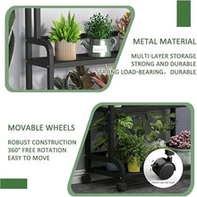 YEDECOR 4 Tier Metal Plant Stand with Wheels for Outdoor Indoor - Waterproof, Heavy Duty Tall Plant Shelf Flower Pot Display Holder Rack for Garden, Living Room, Balcony, Bedroom,White-100cm L