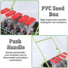 DOZPAL Manual Vegetable Seeders for Parsley, Cabbage, Radish & More, 3/4/5/6 Row Farmer Hand Push A Precision Seeder, Adjustable Row Spacing/Plant Spacing/Depth 6Row