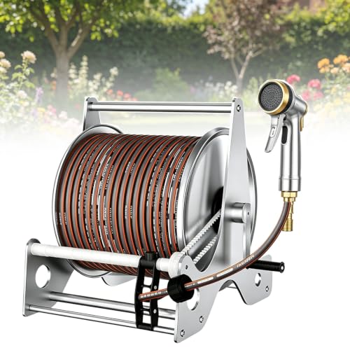 Stainless Steel Dual Purpose Wall & Floor Hose Storage Rack B-30mHose