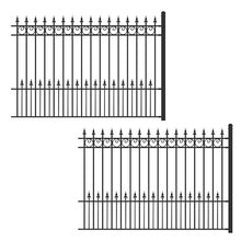 ALEKO Security Fencing Kit 2-Panel Steel Fence Modern Garden Anti-Rust Panels 8x5 Prague