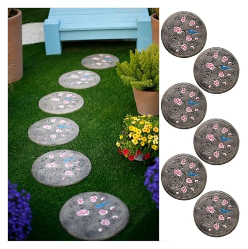 Garden Stepping Stone,Decorative Stone for Garden, Garden Stepping Stone for Flower Bed Lawn Path Decorative Pavers