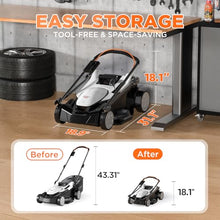 Litheli 40V Coreless Lawn Mower 18inch, Battery Powered with 6-Position Height Adjustment, 2x4.0Ah Battery Include
