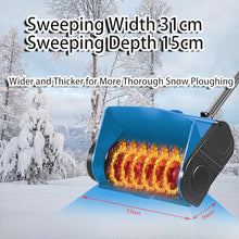 Rechargeable Snow Blower with Gloves, 1000W Electric Cordless Snow Shovel with Telescopic Pole/Adjustable Handle, 3000r/min Outdoor Snow Cleaner 8m Throwing Distance, for Patio, Playground, Farm