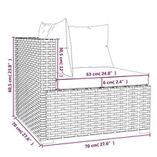KLGBNCVE 10 Piece Modular Patio Lounge Set with Cushions, Black Poly Rattan Outdoor Seating with Powder-Coated Steel Frame