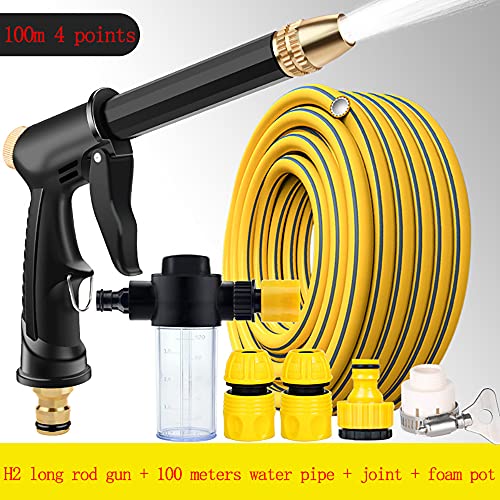 C/H Garden Hose Pipe 5m Flexible Watering Hose with Spray Gun Yellow