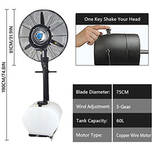 HUXUZYDY Black Misting Fans, 90° Oscillating Commercial Pedestal Fan with Mist, Outdoor Patio Garden Fan Misters for Cooling, 3 Speed Setting,81cm/31.9in,81cm/31.9in