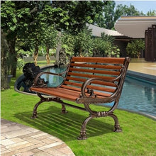LUYOUBOZHU Patio Benches Suitable for Garden, Porch, Courtyard, Park Chair Outdoor Bench Plaza Outdoor Leisure Backrest Chair Sub Long Seat(Large)