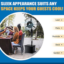 HUXUZYDY Outdoor Misting Pedestal Fan with 45L Large Capacity Tank, Mist Spray Kit, Oscillation Feature, Hight Adjustable Cooling Fan for Outside Patio,71cm/28in,71cm/28in