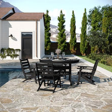 Flash Furniture 48" Round HDPE Outdoor Dining Table for 4, Black