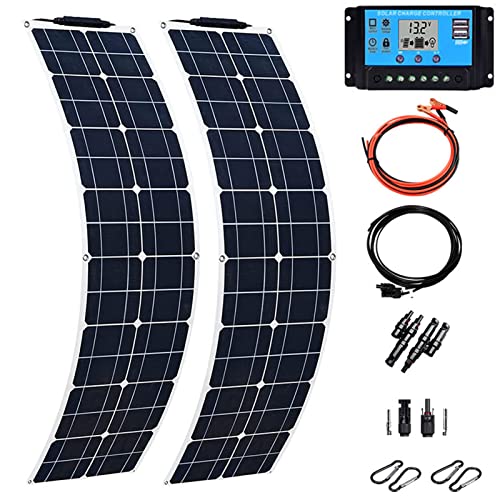 ISOLEI 100W 15V Solar Power Kit, Monocrystalline Flexible Solar Panel Modules,Portable Solar Battery Chargers for RV, Trailer, Boat, Camping, Garden