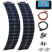 ISOLEI 100W 15V Solar Power Kit, Monocrystalline Flexible Solar Panel Modules,Portable Solar Battery Chargers for RV, Trailer, Boat, Camping, Garden