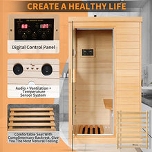 ToTibuy Far Infrared Home Sauna Low-EMF 800W Canadian Hemlock with Control Panel and Bluetooth Red