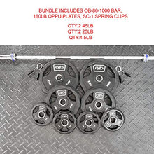 Valor Fitness Weightlifting Bundle Olympic Bench w/Spotter, 40lb Bar, 160lb Plates Metallic Grey and Black