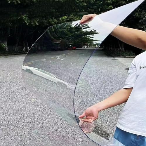 2mm Lightweight Clear Acrylic Plastic Sheet Polycarbonate Roofing Sheet,Strong Impact and Shatterproof PC Full Transparent Durable Panel,All-Weather Outdoor Greenhouse Covering,0.6/0.8/1/1.22/1.56m(1.