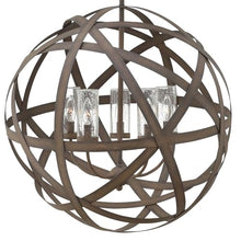 Hinkley Carson Collection 26.25" Five Light LED Outdoor Large Orb Pendant Vintage Iron