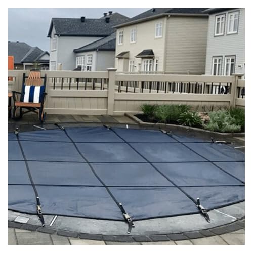 WAHHWF Pool Safety Cover Concrete Floor Mount, Extra Large Round Solid Safety Cover for Inground Pool, 18 20 24 30 32 ft Winter Swimming Pool Cover with Fitting Kit(35ft)