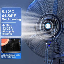 USZWBY Commercial Industrial Standing Misting Fan with 3 Cooling Speeds, Ideal for Patio, Pool, and Outdoor Cooling(55Cm/22In)