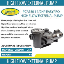 EasyPro PCA150 1.5HP Self-Priming External Pump For Ponds & Water Features