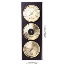 MVUYO 3in1 Wall Hanging Thermometer Barometer Hygrometer Weather Station with Wooden Base