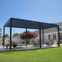 Backyard Discovery Sarasota 20' x 10' Galvanized Steel Pergola Kit with Adjustable Roof Black