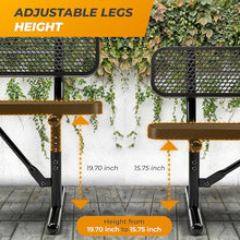 OUTTANS Heavy-Duty Outdoor Metal Bench (8 Ft - Portable with Back, Black)