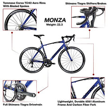 Tommaso Monza Performance Aluminum Road Bike Shimano Tiagra 24 Speeds Blue XL 60cm