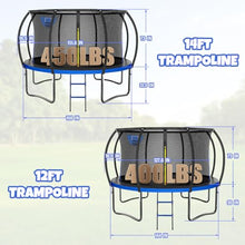 Kiivakii Outdoor Trampoline with Basketball Hoop & Enclosure Net Blue