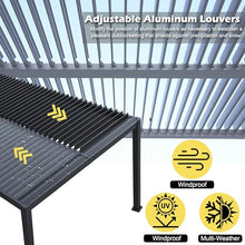 Goldshire 10'x 13' Patio Louvered Pergola Aluminum Black Hardtop Gazebo
