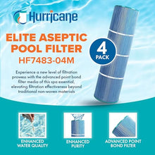 Hurricane Filters 12 Pack HF7483-04M Elite Aseptic Pool Filter Cartridge - Replacement for PA81-4-M, Unicel C-7483, Filbur FC-1225, SwimClear C3030, 3025, 3020, Super-Star-Clear C3000, C3000S, C-570