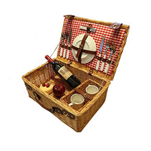 ASWRTYJO Wicker Hand Basket Outdoor Spring Outing Complete Tableware Field Picnic Rattan Woven Picnic Basket(D)