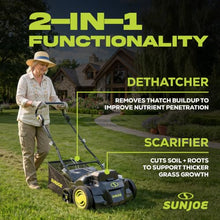 Sun Joe Cordless Scarifier & Dethatcher w/ 5 Depth Positions, 24V-X2-DTS15