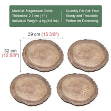 Kunovo Garden Woodgrain Stepping Stone, Rustic Style Outdoor Landscaping Décor Step Stones, Decorative Garden Accent for Pond Areas/Flower Beds (Size : 4PCS), 58741