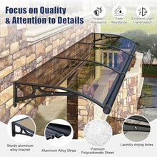 NEBAIKA Awnings for Outside, 40x120in Door Canopy with Gutter & Alu Bracker