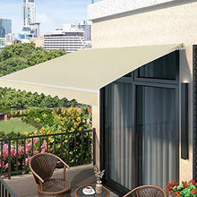 Retractable Patio Awning, Manual Deck Awning Sunshade Shelter With Crank Handle And Water-Resistant Polyester, Retractable Canopy For Yard, Porch, Balcony ( Color : Beige , Size : 13x11.5FT/4x3.5M )