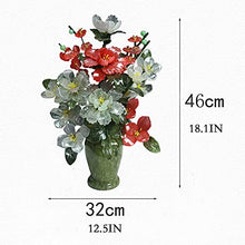 YXIANG56Q Fake Plants Artificial Bonsai Jade Vase Decoration Bonsai Faux Peony Flower Potted Plant for Living Room TV Cabinet Bonsai Desktop Display Bonsai Tree