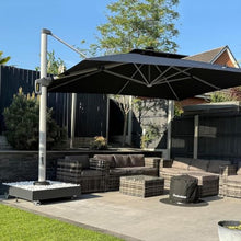 OROTLECT 660 Lbs High Capacity Heavy-duty Cantilever Offset Patio Umbrella Base With 4 Lockable Wheels Steel Weighted Base