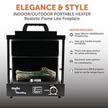 Flame King ALOGFIRE Propane Ambiance Log Fireplace Heater, Clean and Smokeless Dancing Flames, Indoor and Outdoor Use, for Campers, Patios, and Workshops