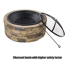 Small firepit, Outdoor Fire Pit, Round Fire Pit Grate Fire Bowl with Spark Protection Mesh Extra includes Poker and Cover Backyard Fire Pit