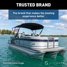SureShade Power Pontoon Bimini Top Clear Anodized Frame Navy Fabric Navy