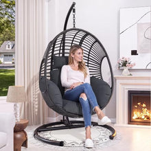 CHINNLUU Oversized Hanging Egg Chair with Stand Outdoor Wicker Swing Chair Comfy Hammock Egg Shaped Chair 400lbs Capacity for Patio, Garden and Balcony