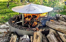 Higley Fire Pit Heat Deflector Cover & Frame,Silver 39 Cover with 25inch Double Frame
