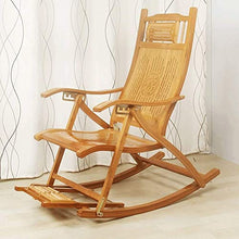 JKSVTF Adult Siesta Rocking Chair Adjustable Rocking Chair,Nordic Balcony Leisure Folding Bamboo Chair,Home Lunch Break Lounge Chair,Comfortable Relax Rocking Chair with Armrest an