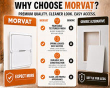 Morvat Spring Access Panel 12x12 Inch for Ceiling & Drywall, Heavy-Duty Durable ABS Plastic & Easy Install Access Box, Wall Hole Cover Plate for Plumbing & Electrical Cables & Wiring, White, 20 Pack