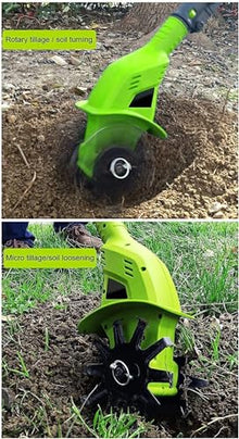 Garden Tiller,Rotavator Cordless Rotavator Lightweight Handheld Garden Tiller Rotavator with 4000Mah Rechargeable Battery and Charger for Garden Vegetable Plots