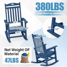 YEFU Rocking Chair Outdoor, Oversize Rocking Chair HIPS, Set of 4, Navy