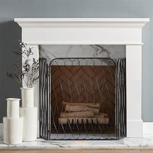 Fireplace Screen European Style Fireplace Screen, Metal Railing, Fireplace Divider with Mesh Cover, Decorative Iron Fence, Black Fireplace Screen