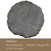 zktoermn Round Garden Stepping Stones, Outdoor Decorative Path Stones, Step Stone with Wood Grain for Flower, Beds Lawn, Landscaping Stones(45x45x5cm)